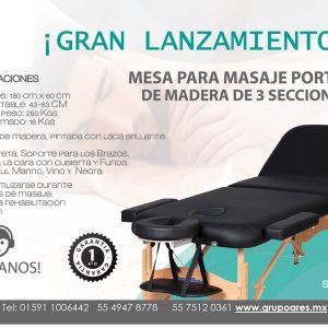 MESA PARA MASAJES PORTÁTIL de 3 SECCIONES